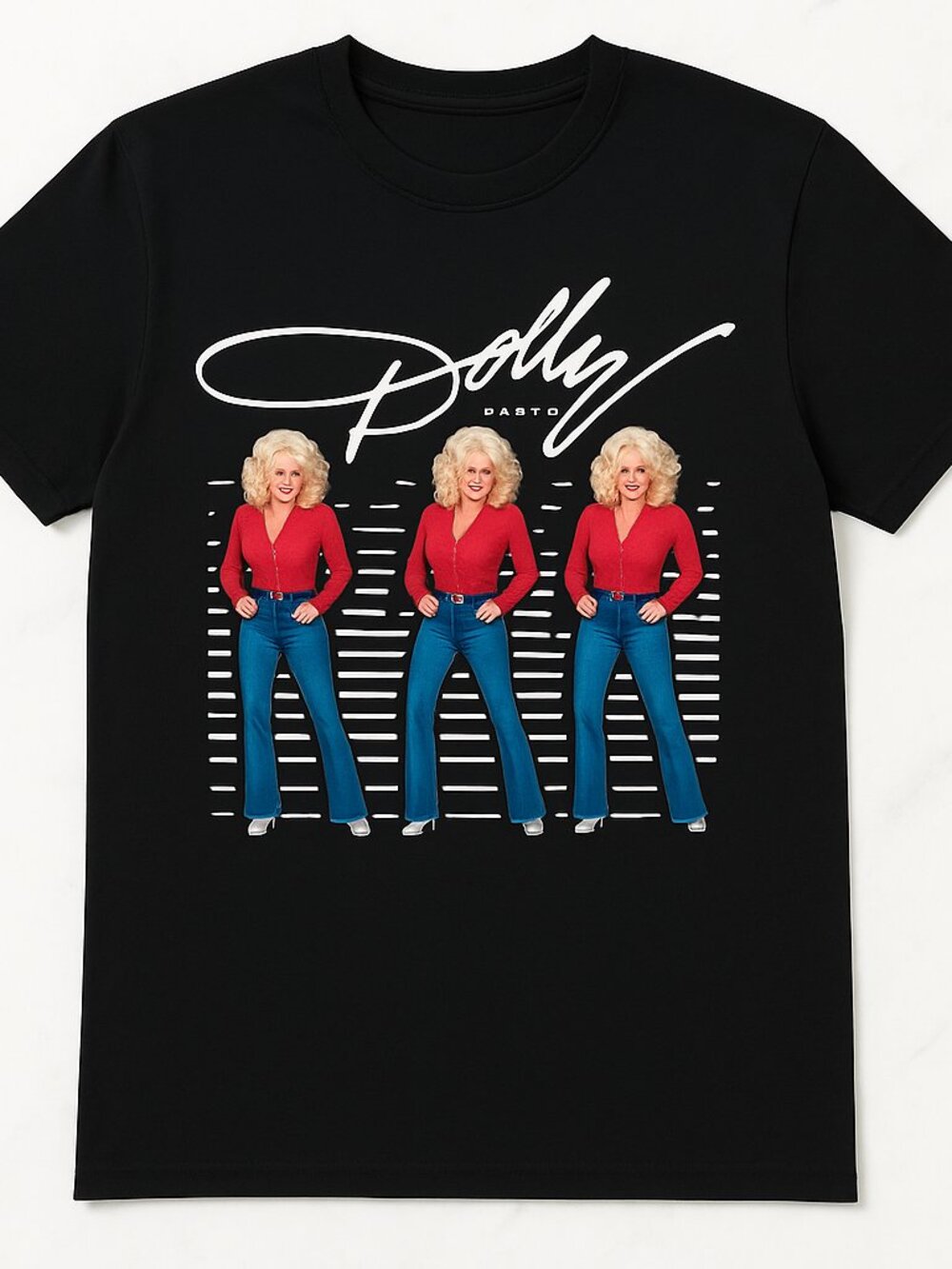Dolly Country Music Vintage Style Graphic Tee Black Retro Unisex Western T-Shirt
